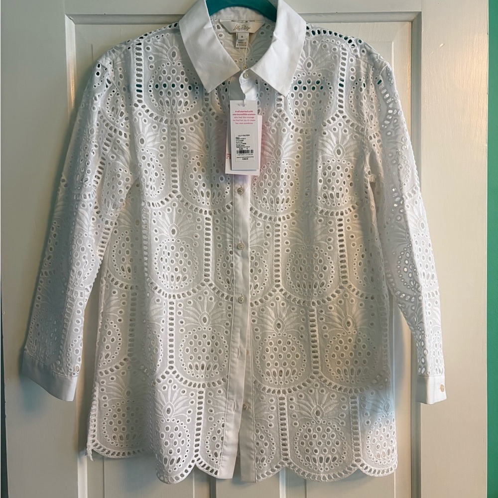 NWT Sz Small Gracee tunic White Eyelet